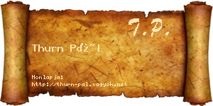 Thurn Pál névjegykártya